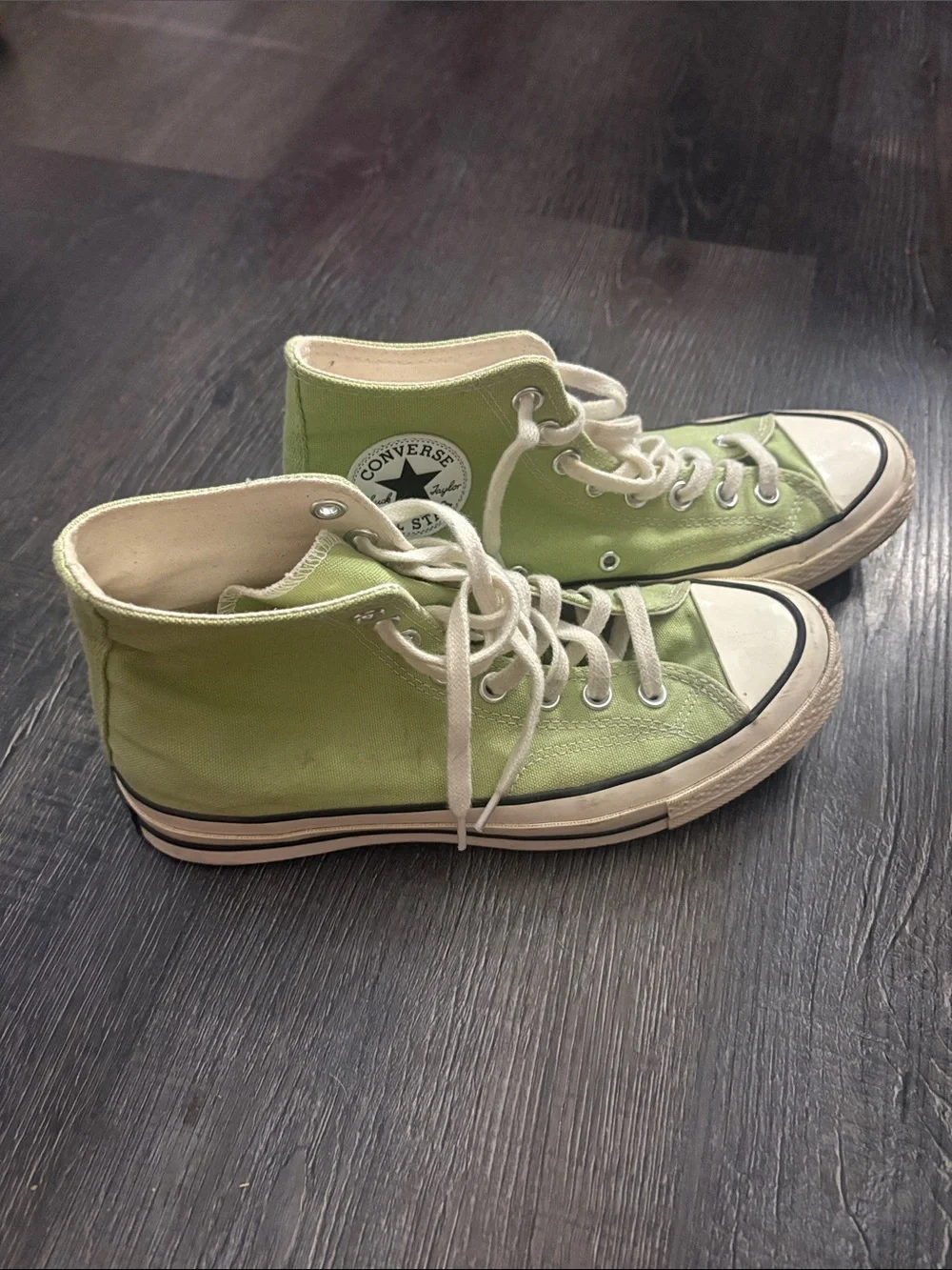Converse High Top Sneakers Green Canvas - Picture 3 of 3